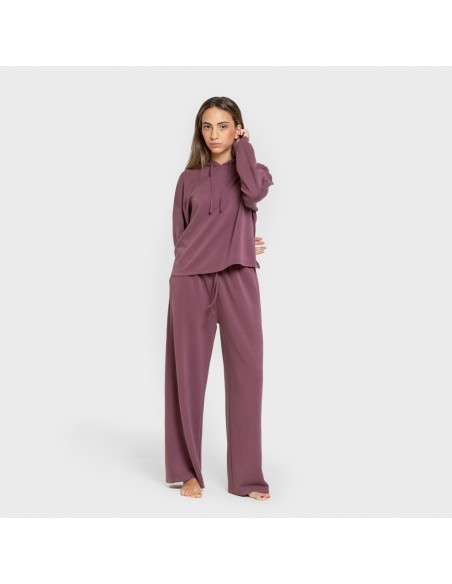 Felpa fluida con cappuccio donna