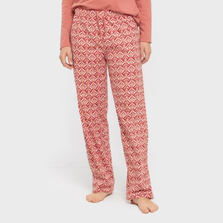 Pigiama lungo cotone Eurico marsala