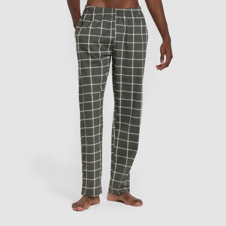 Pigiama lungo uomo cotone Cuadro Andino verde militare