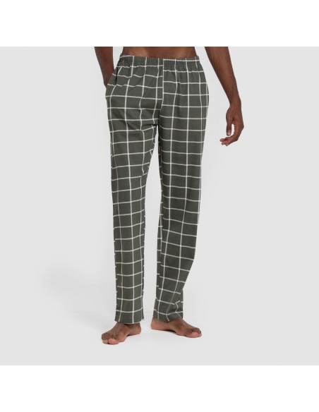 Pigiama lungo uomo cotone Cuadro Andino verde militare