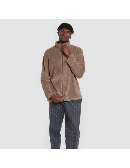 Felpa pile coral uomo