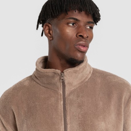 Felpa pile coral uomo