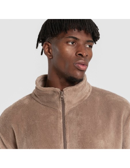 Felpa pile coral uomo