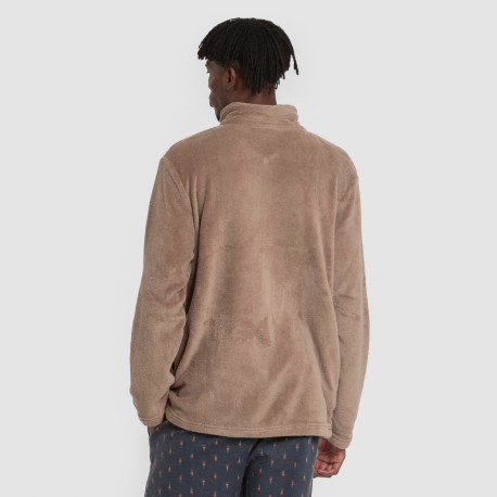 Felpa pile coral uomo