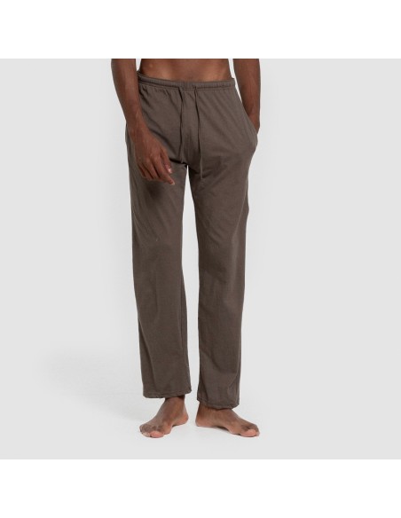 Pigiama lungo uomo con bottoni verde caccia - petrolio