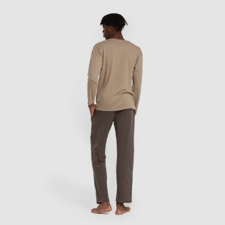 Pigiama lungo uomo con bottoni verde caccia - petrolio