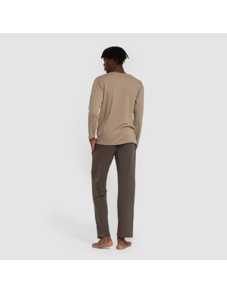 Pigiama lungo uomo con bottoni verde caccia - petrolio