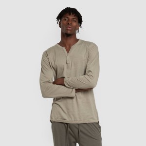 Pigiama lungo uomo con bottoni verde chiaro - verde scuro