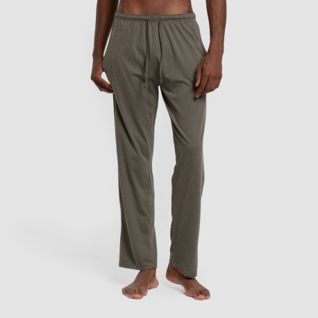 Pigiama lungo uomo con bottoni verde chiaro - verde scuro