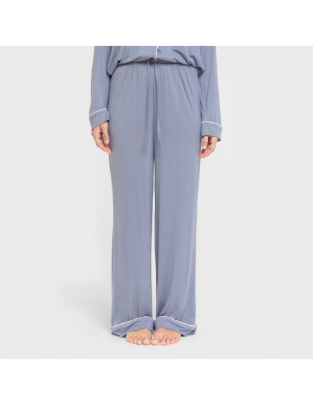 Pigiama lungo camicia viscosa maglia donna