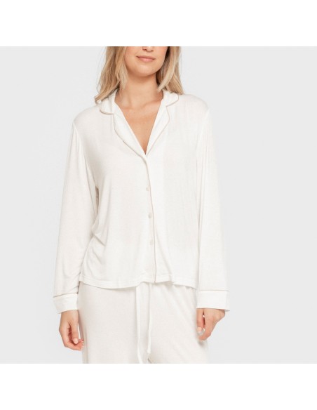 Pigiama lungo camicia viscosa maglia donna