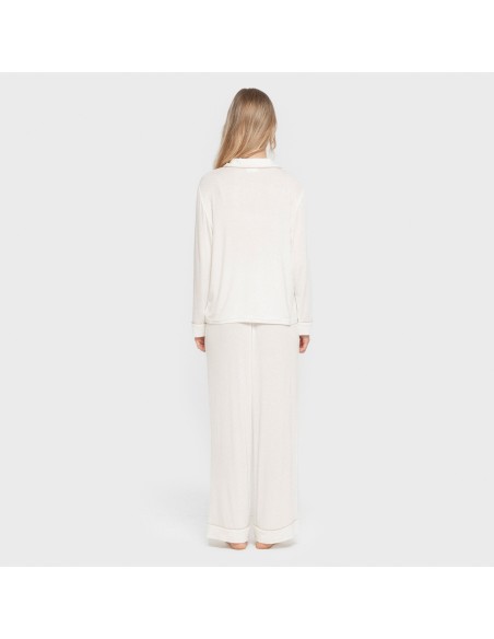 Pigiama lungo camicia viscosa maglia donna