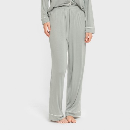 Pigiama lungo camicia viscosa maglia donna