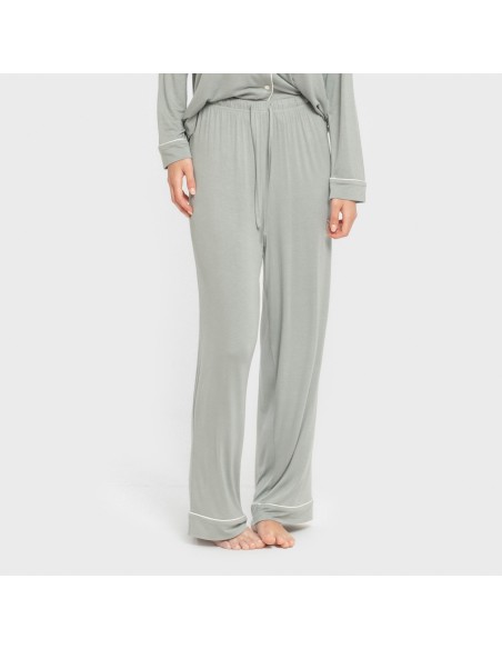 Pigiama lungo camicia viscosa maglia donna