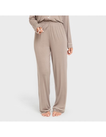 Pigiama lungo camicia viscosa maglia donna