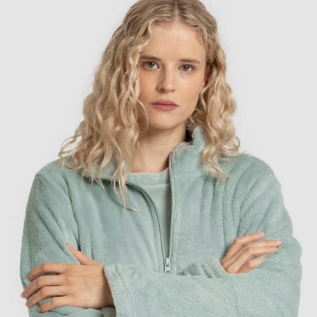 Felpa pile coral donna