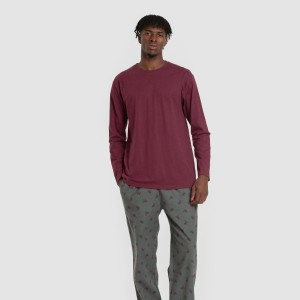 Pigiama uomo franella Sierpes bordeaux 2