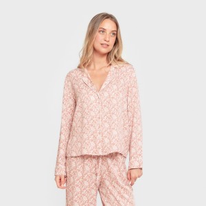 Pigiama lungo camicia viscosa donna Amira rosette