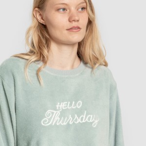 Pigiama coral polsini donna Hello Thursday verde tiffany 2