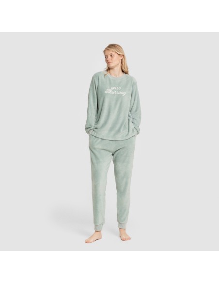 Pigiama coral polsini donna Hello Thursday verde tiffany Pigiama coral polsini donna Hello Thursday verde tiffany
