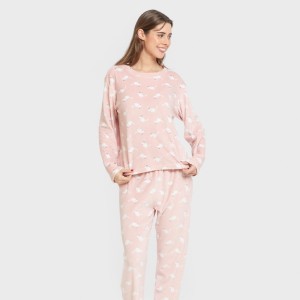 Pigiama velluto super soft donna Seasonal rosa cipria 2