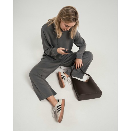 Felpa fluida con cappuccio donna