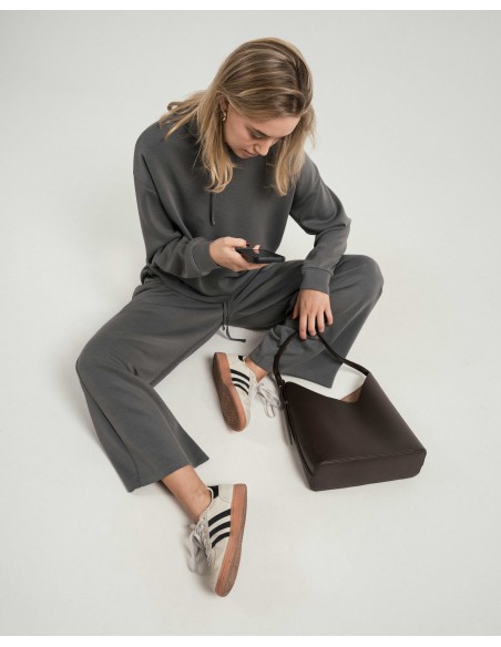 Felpa fluida con cappuccio donna