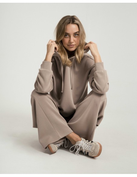 Felpa fluida con cappuccio donna