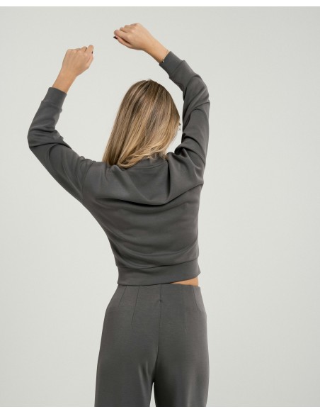 Felpa fluida con collo alto donna