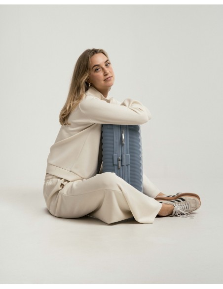 Felpa fluida da donna con mezza zip