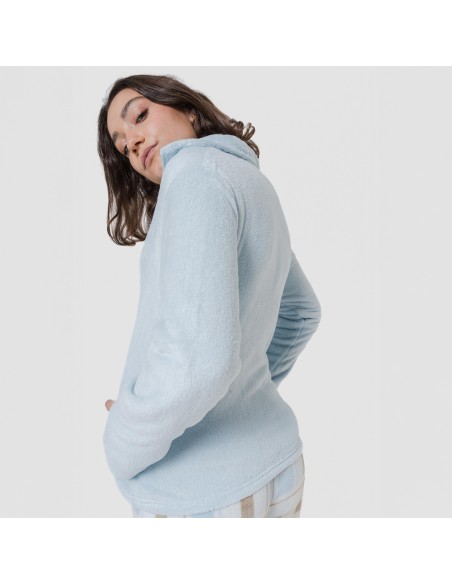 Felpa pile coral donna