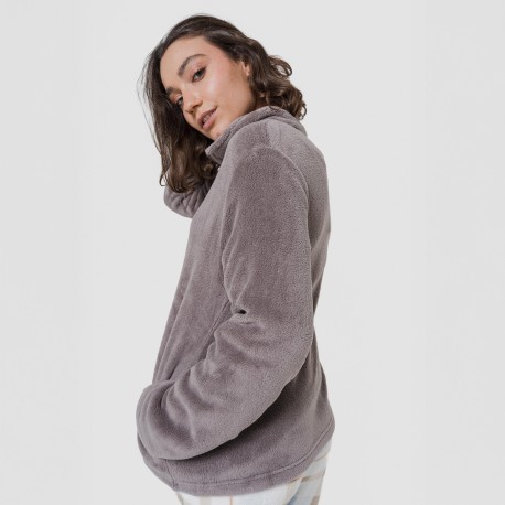 Felpa pile coral donna