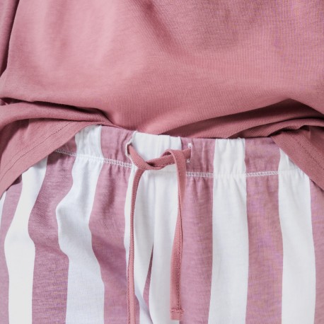 Pigiama lungo cotone Raya Elvis malva rosa