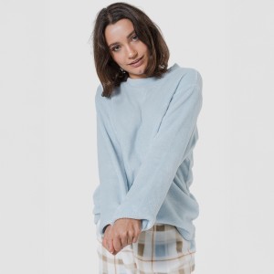 Pigiama pile coral Cuadro Noric celeste