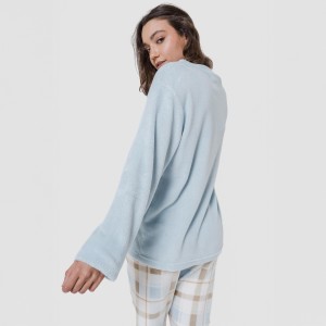 Pigiama pile coral Cuadro Noric celeste 2