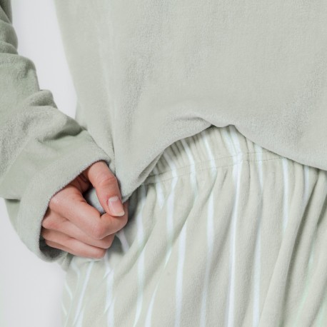 Pigiama velluto super soft Raya Astria verde tiffany