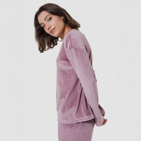 Pigiama velluto super soft Lolenda melanzana