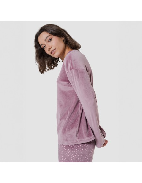 Pigiama velluto super soft Lolenda melanzana