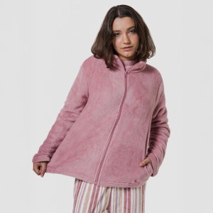 Felpa pile coral donna