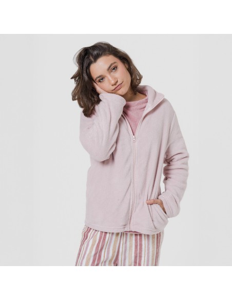 Felpa pile coral donna