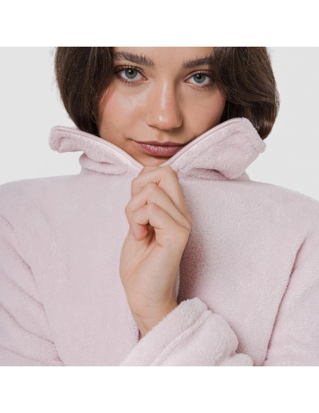 Felpa pile coral donna