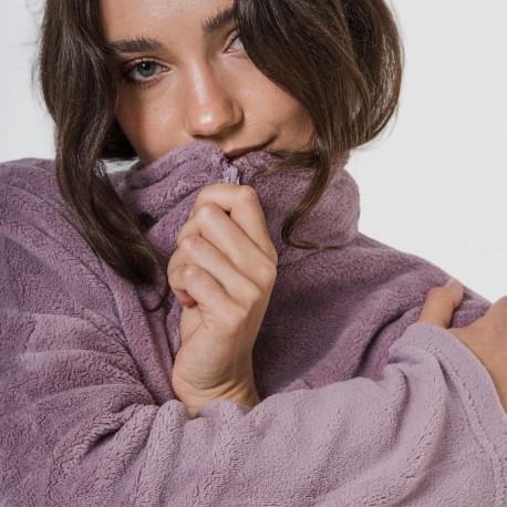 Felpa pile coral donna