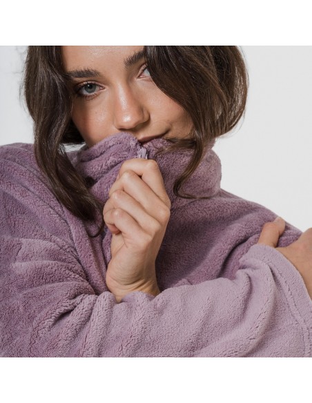 Felpa pile coral donna