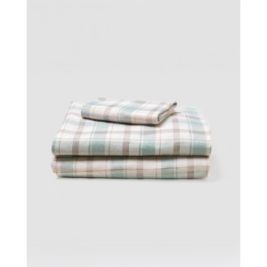 Set di lenzuola flanella Cuadro Noric verde