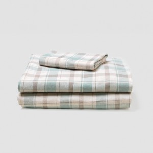 Set di lenzuola flanella Cuadro Noric verde