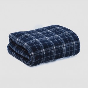 Coperta corrallo Cuadro Brais blu marino