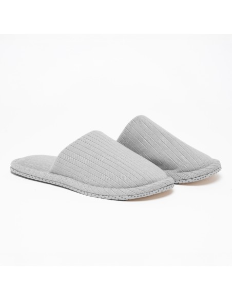 Pantofole a costine raya ancha indaco