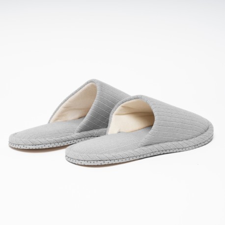 Pantofole a costine raya ancha indaco