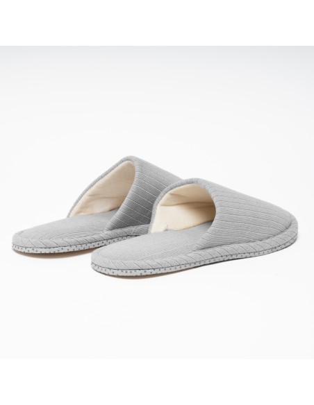 Pantofole a costine raya ancha indaco