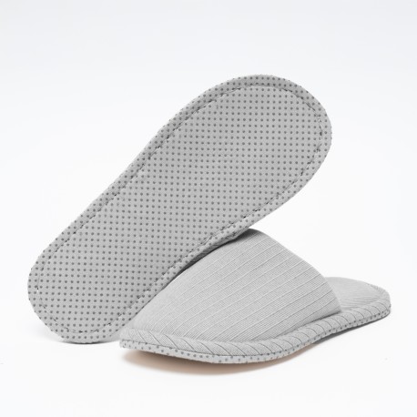 Pantofole a costine raya ancha indaco